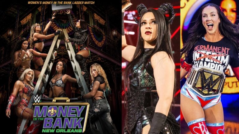 WWE Women's Money in the Bank match poster with Stephanie Vaquer and Chelsea Green